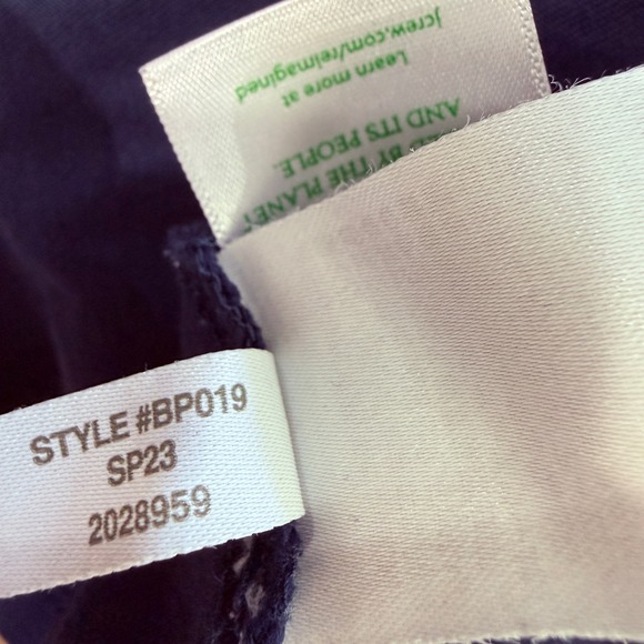 J.Crew Womens Re-Imagined Puff Sleeve Crewneck Long Sleeve Cotton Tee Blue L - Picture 8 of 8